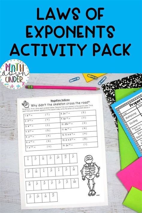 Exponent Rules Laws Of Exponents Activity Pack Practice Puzzles