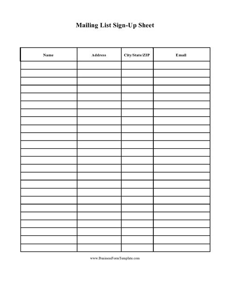 Excel Sign Up Sheet Example And Forms For Excel Word And With Regard