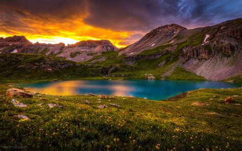 Colorado Ice Lake San Juan National Forest Rocky Mountains Sunset