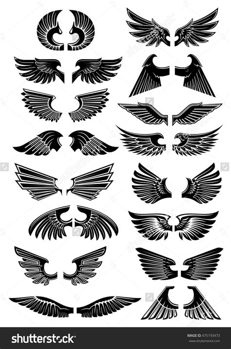 Curved Angel Wings Silhouette Clipart 449px Image 1