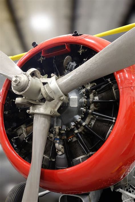Closeup Of Airplane With Variable Pitch Propeller Stock Image Image