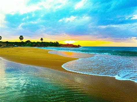 Sri Lanka Nature Beach Waves Sea Rock Sunrise Photography