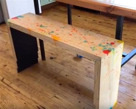 Splatter Paint Plywood Bench Furniture Diy Plywood Kitchen Built In