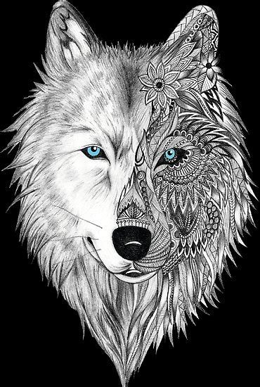 Okay a while back tala had asked me to do a. Black And White Wolf Drawing at PaintingValley.com | Explore collection of Black And White Wolf ...