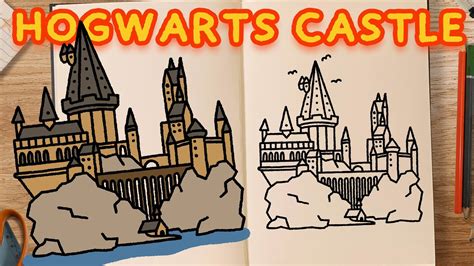 How To Draw Hogwarts Castle Step By Step Tutorial Youtube