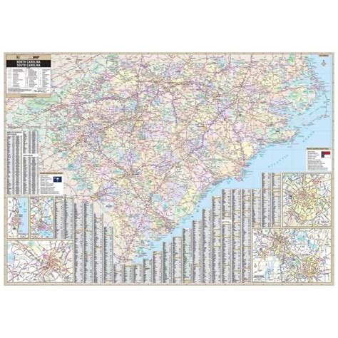 North And South Carolina State Wall Map Shop State Wall Maps