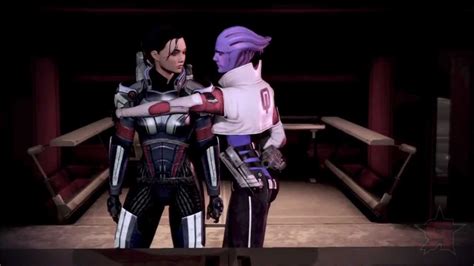 Mass Effect 3 Moments Aria Kissing Fem Shep Omega Dlc Youtube