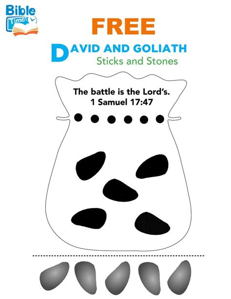 I found 5 large smooth river stones to show them what david was working with. FREE David & Goliath Preschool Bible Activity. Easy Kids ...