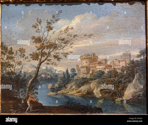 A River Landscape With A Figure By Marco Ricci 1710s Oil On Canvas