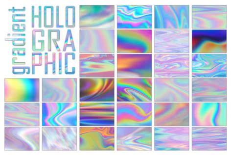 Collection Of 30 Holographic Gradients Pattern By Digitaleye