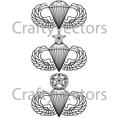 Army Parachute Jump Wings Vector File Etsy Jump Wings Vector