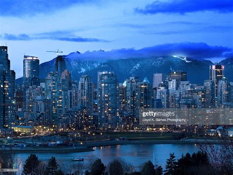 Vancouver Skyline At Night High Res Stock Photo Getty Images