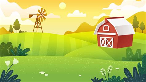 Farm Fields In Minimal And Flat Art Work Style 692349 Vector Art At