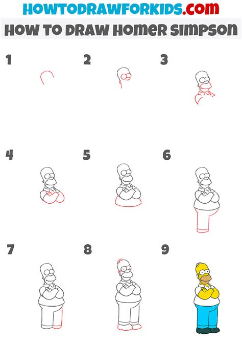 How To Draw Homer Simpson Easy Drawing Tutorial For Kids