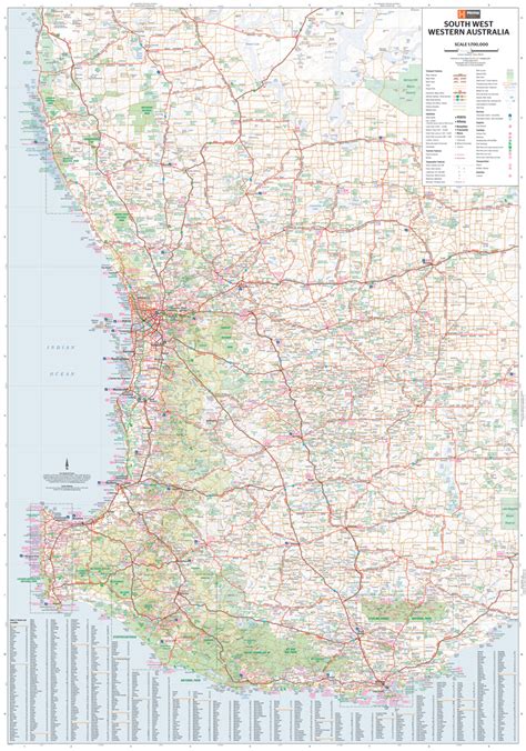 South West Western Australia Map The Tasmanian Map Centre