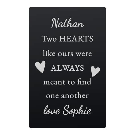 Buy Personalised Two Hearts Black Metal Wallet Card For Gbp 799 Card