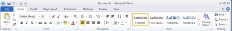 Word 2010 Environment Show Home Tab In Ribbon