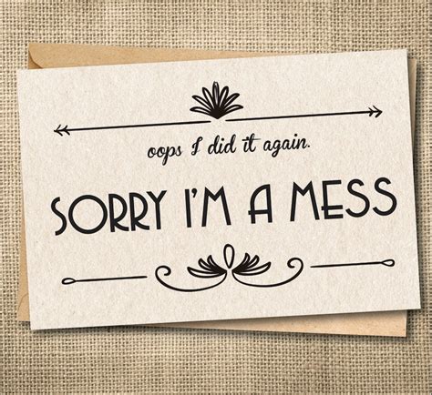 Im Sorry Card Apology Card I Messed Up Card Custom Etsy