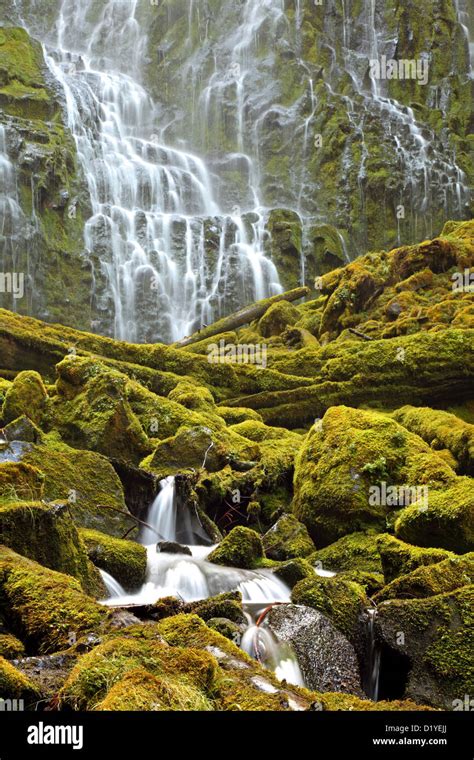 Proxy Falls 3 Sisters Wilderness Or Usa Stock Photo Alamy