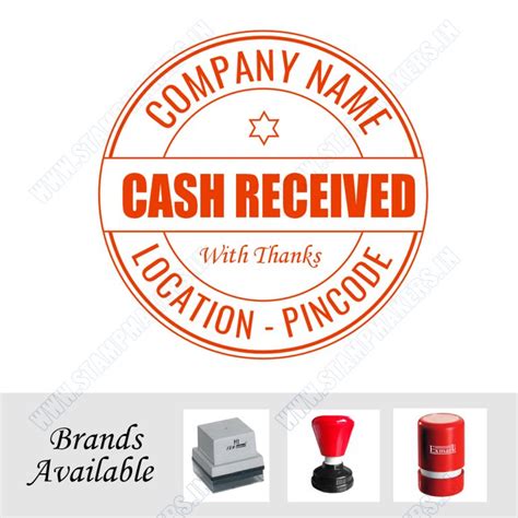 Cash Received Round Stamp With Company Name 30mm Cash Received Round