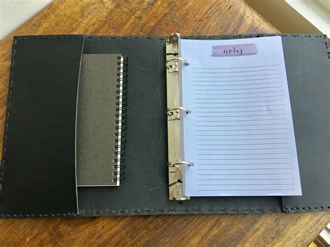 Small Binder A5 Planner Organizer Three Ring Notebook Black Bridle