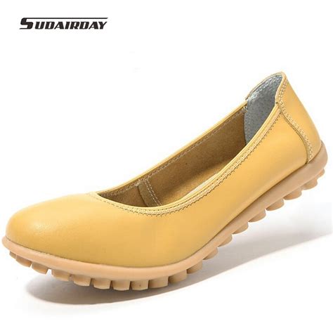 New 2016 Women Genuine Leather Shoes Women Hand Sewn Soft Leather