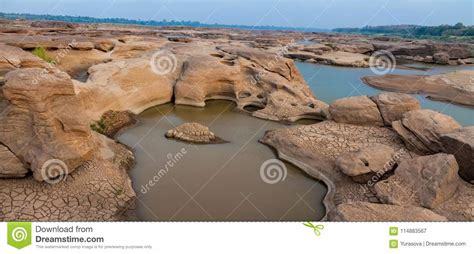 Sam Phan Bok Canyon In Mae Khong River Thailand Stock Image Image Of