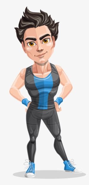 Mitch The Motivated Fitness Guy Fitness Man Cartoon Transparent Png