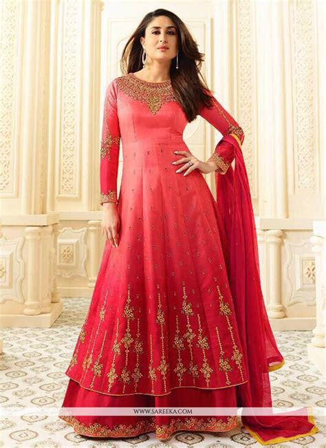 Buy Kareena Kapoor Lace Work Floor Length Anarkali Suit Online 67580