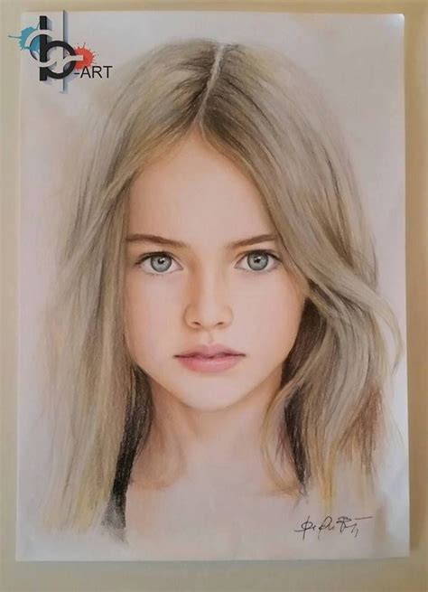 Beautiful Baby Girl Portrait Blue Eyes Realistic Drawings Female Drawings Faces Children