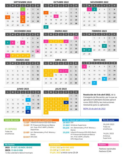 Calendario Escolar Asturias 2022 2023 Images And Photos Finder