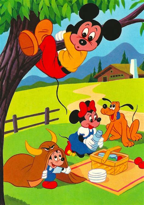 My Favorite Disney Postcards Mickey And Minnie With Pluto And Morty