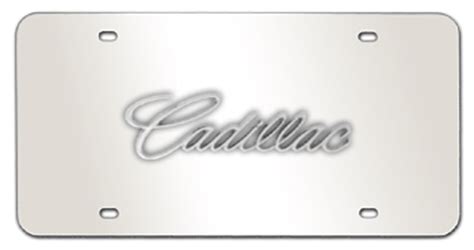There are also several gently humorous options to adorn your car. CADILLAC CURSIVE CHROME NAME 3D MIRROR LICENSE PLATE ...