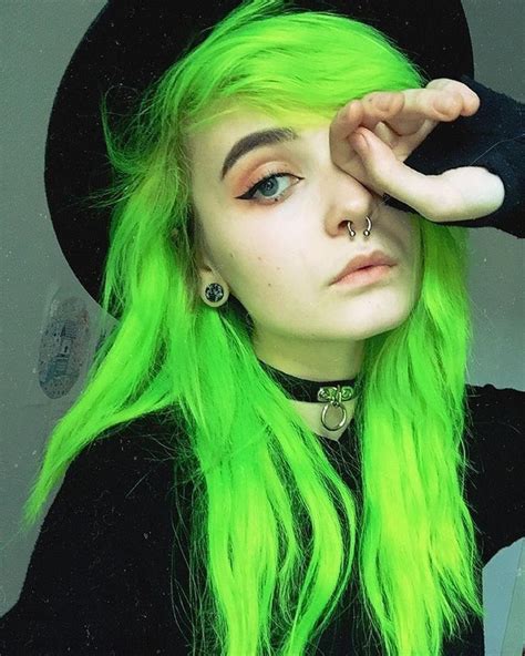 pin by uzumakikorra on cool real girls green hair neon green hair green hair colors