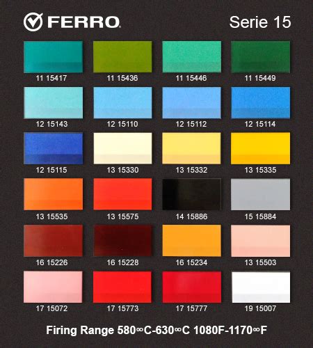 Opaque Glass Colors For Decal Application Ferro 15 Series