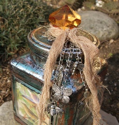 Mixed Media And More Metall Art Altered Jar Nature