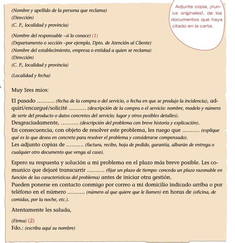 Modelo De Carta De Protesta Clase De Español Cartas Español