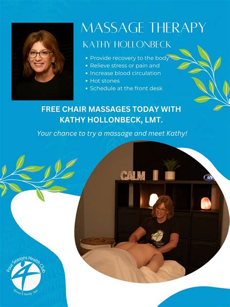 Free Chair Massages Today With Kathy Four Seasons Health Club