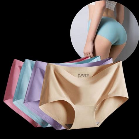 cheap women s fashion seamless elastic underwear breathable quick dry ice silk panties briefs