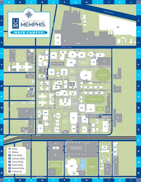 University Of Memphis Campus Map Map Of The World