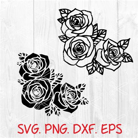 Cut Files Cricut Silhouette Cameo Flower Svg Roses Clipart Rose Cut