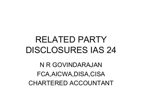 Related Party Disclosures Ias 24