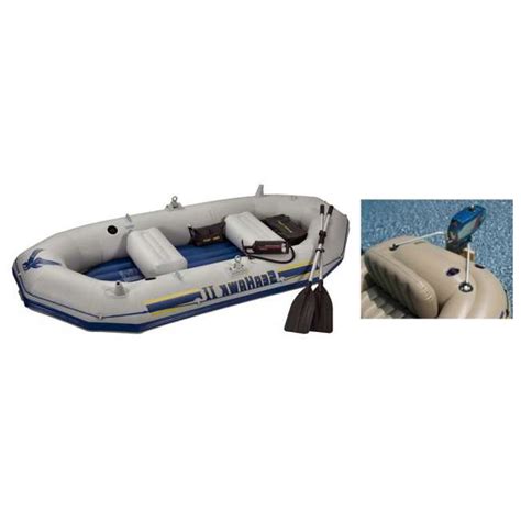 Intex Seahawk Ii Inflatable Boat Set With Motor Mount Kit 68377ep