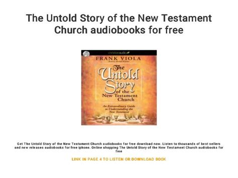 The Untold Story Of The New Testament Church Audiobooks For Free