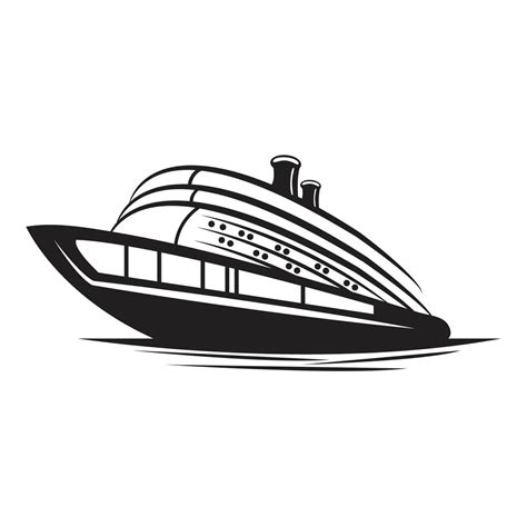 Cruise Ship Black And White Premium Vector Illustrator 35643379 Vector
