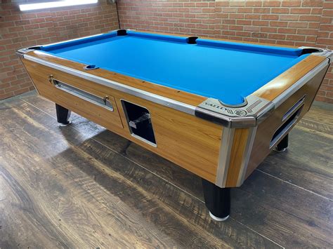 7′ Valley New Style Light Oak Used Coin Operated Pool Table Used Coin