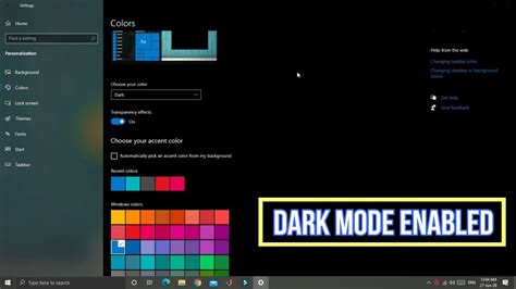 How To Enable Windows 10 Dark Mode Youtube