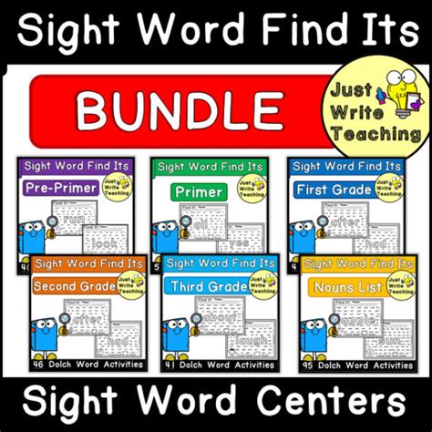 Dolch Sight Word Centers Word Find Its Bundle Made By Teachers