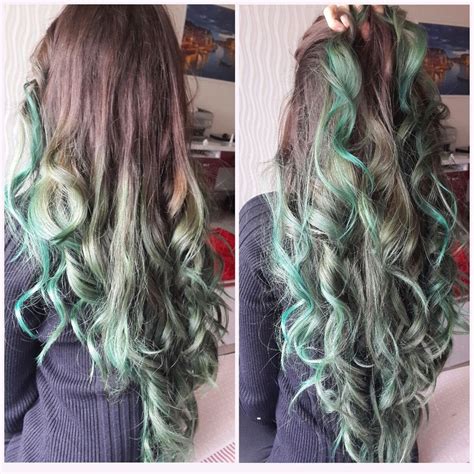 Brown To Alpine Green Ombre Hair Color Directions Hair