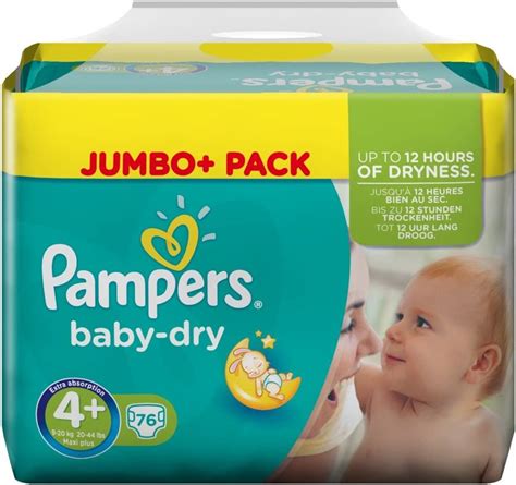 Lot De 76 Couches Pampers Baby Dry Taille 4 Maxi Emballage Jumbo